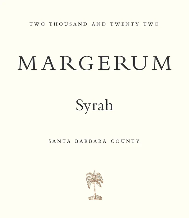 2022 Margerum Syrah label