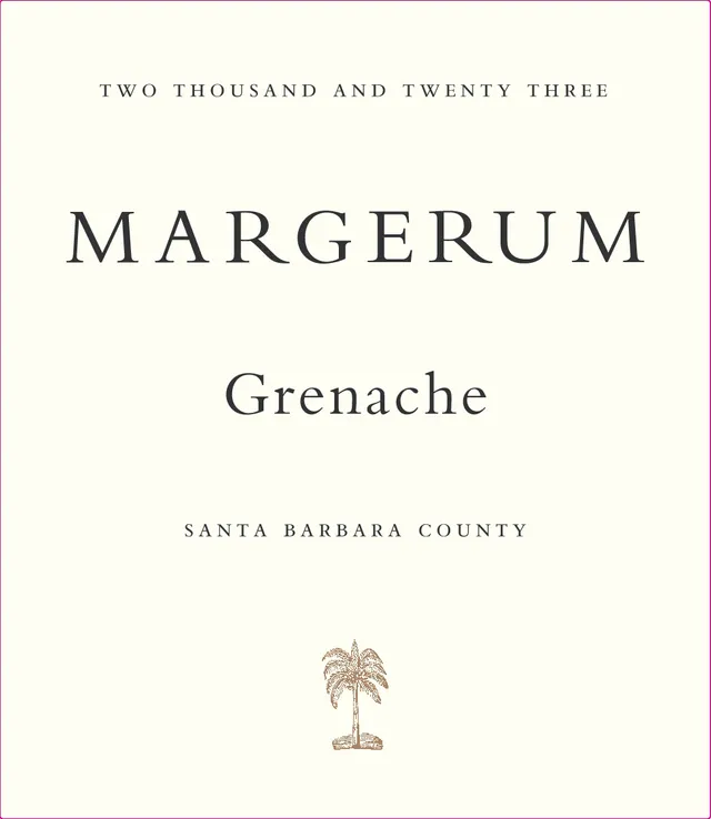 2023 Margerum Grenache label