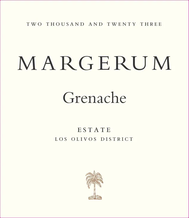 2023 Margerum Grenache, Estate label
