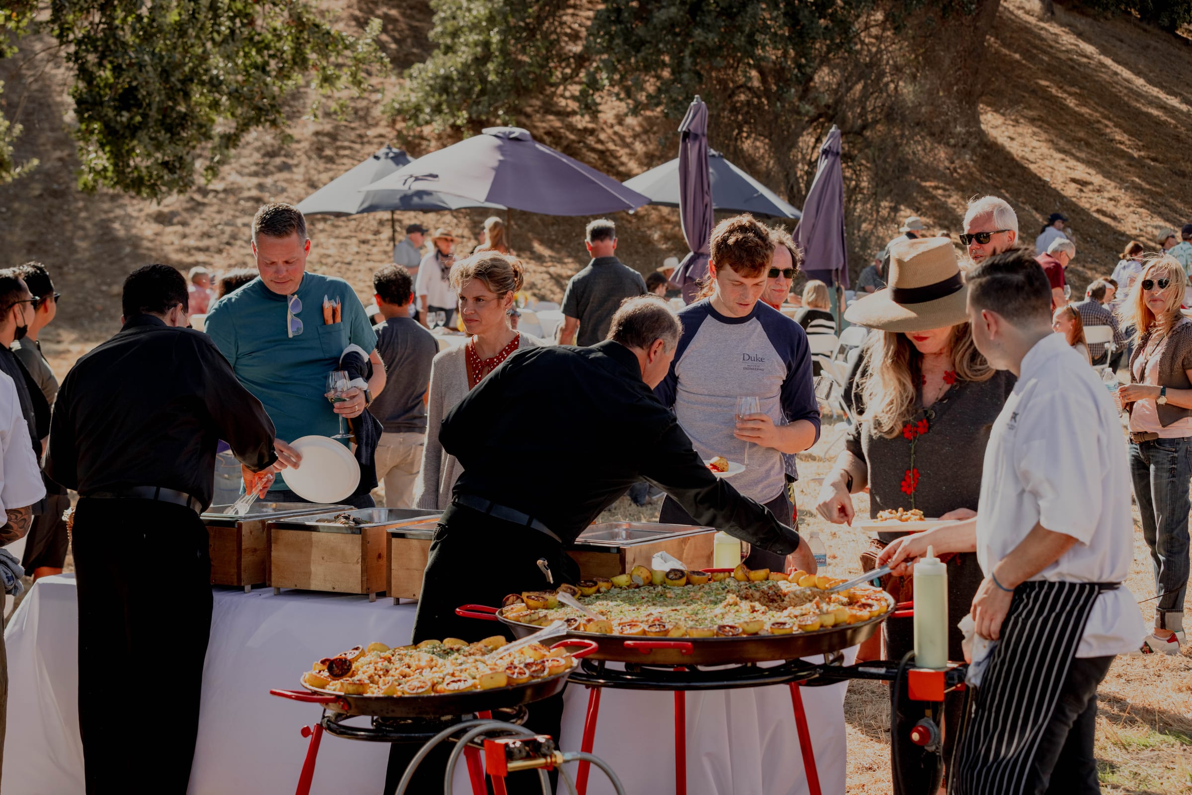 Paella at a winery gathering