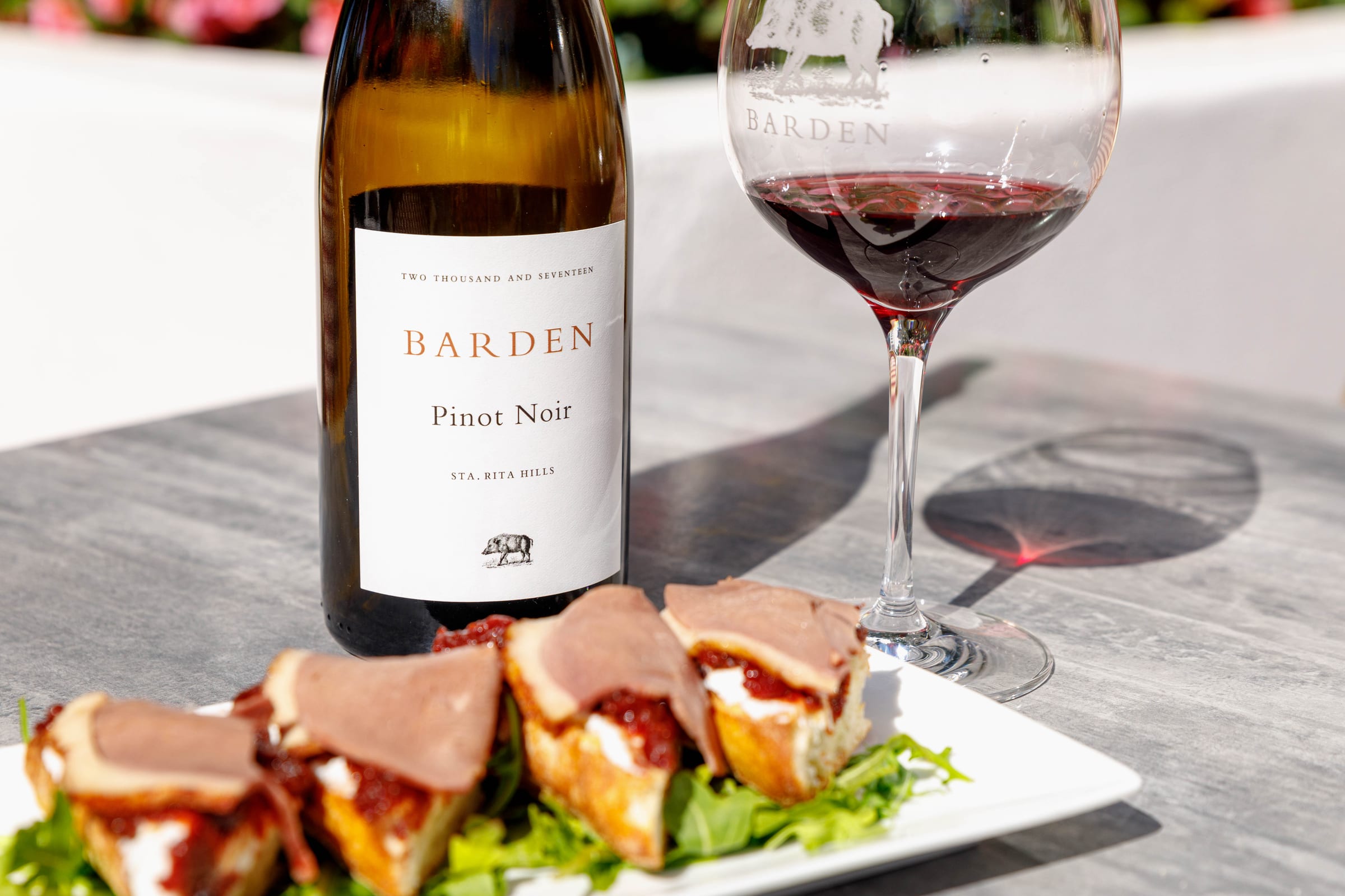 Barden Pinot Noir with duck toast