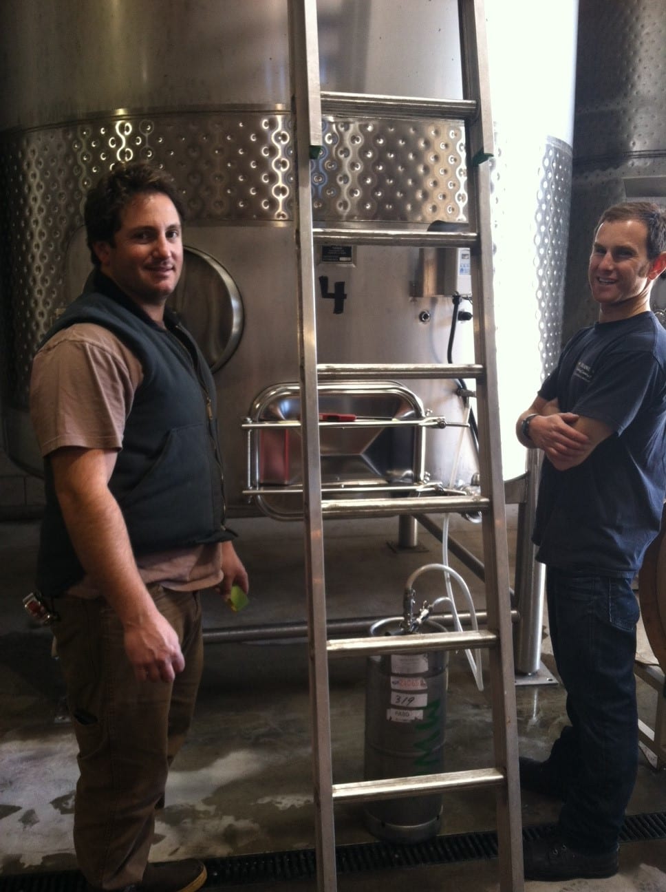 Filling kegs at the winery